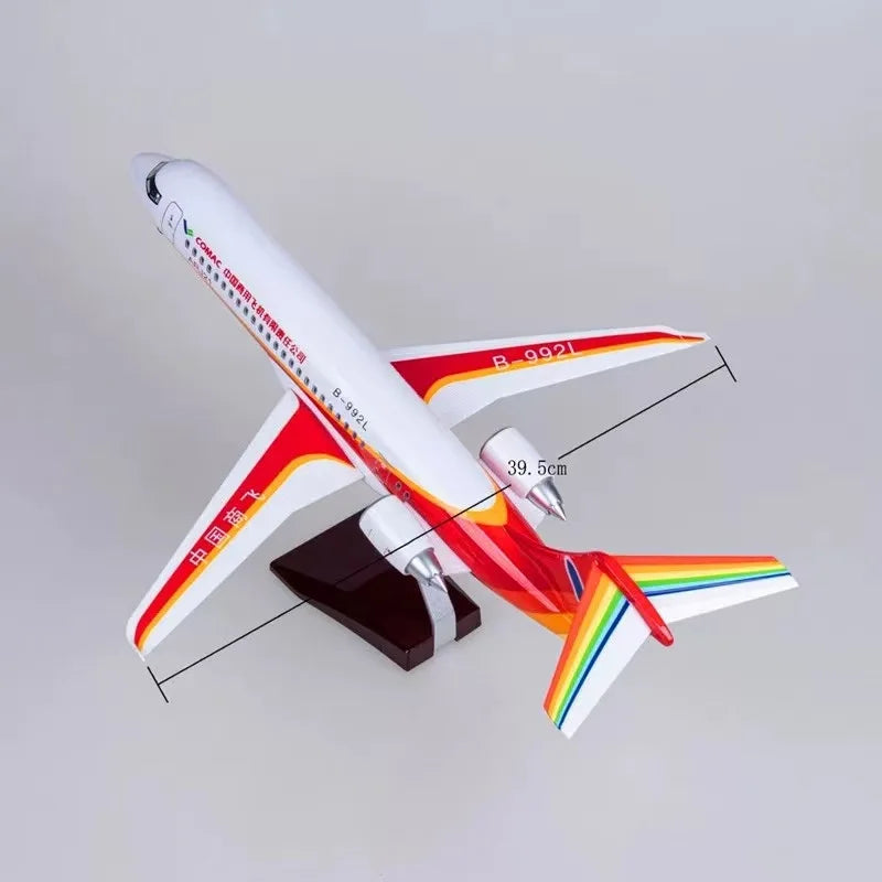 47cm Commercial Toy Model Arj21 Plane Model Civil Aviation Airplane Airliner Ornament With Wheels And Lights Home Decor