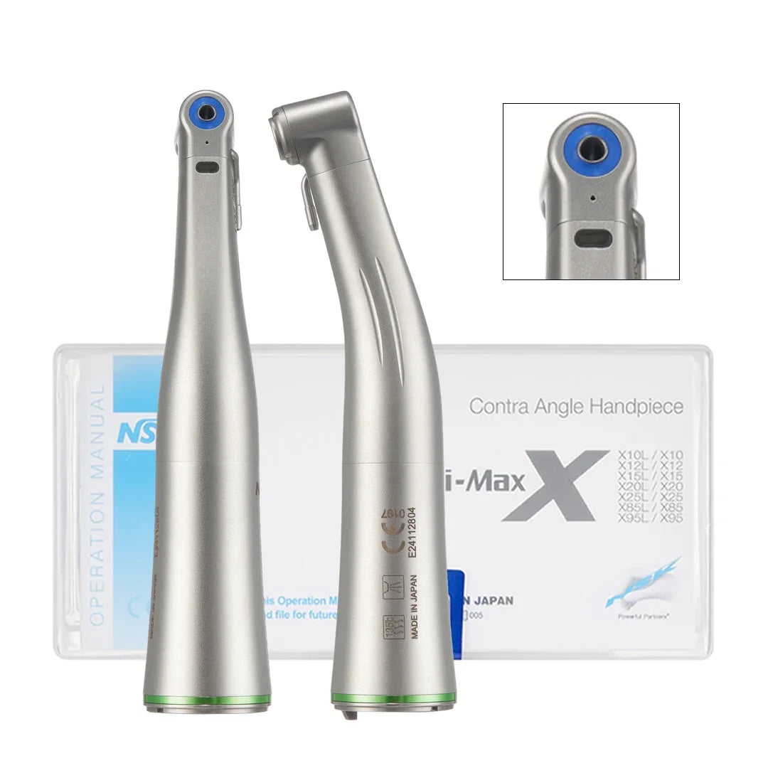 NSK Push Button 1:5 Increase Speed Handpiece Inner Water Spray Red Ring Made in Japan Dental Contra Angle Handpiece Ti Max X95L