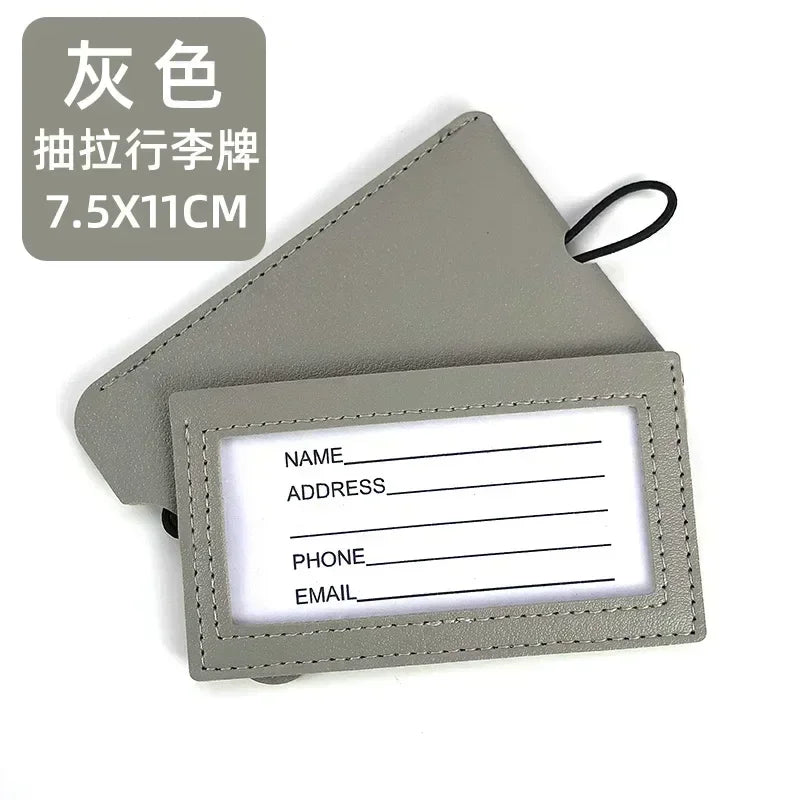 Fashion Pu Leather Multicolor Luggage Tags Women Suitcase Bag Name ID Address Holder Baggage Label Travel Accessories
