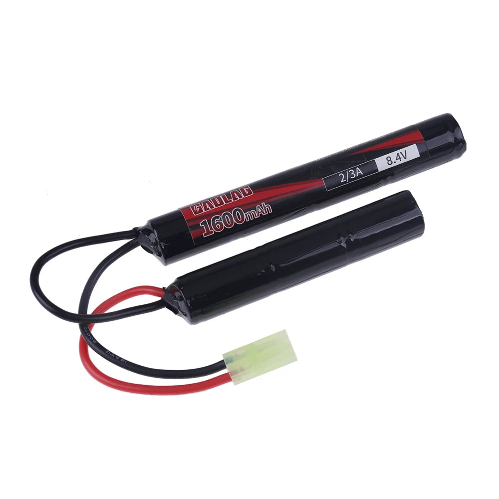 8.4V Airsoft Battery 2/3A 1600mAh 8.4V NIMH Butterfly Battery for H VFC HK416 CQB Rifle Guns AK AEG'S with Mini Tamiya Connector
