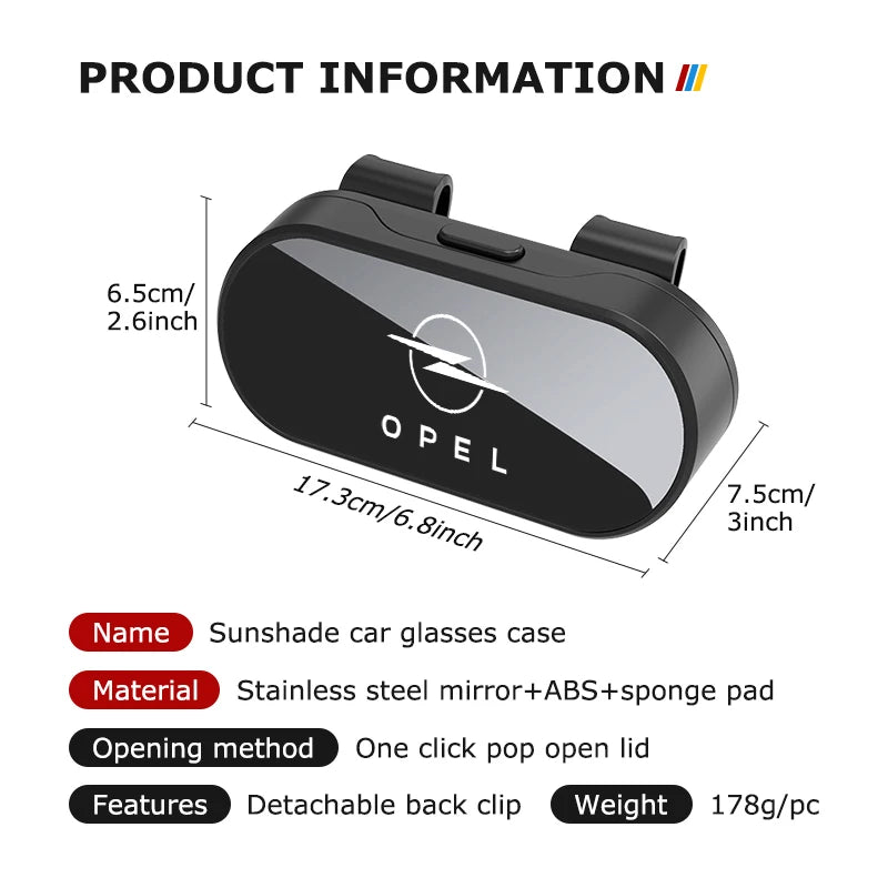 Car Sun Visor Glasses Holder Universal Auto Sunglasses Organizer Box For Opel Corsa D Astra G H J K F Mokka C Zafira B Vectra