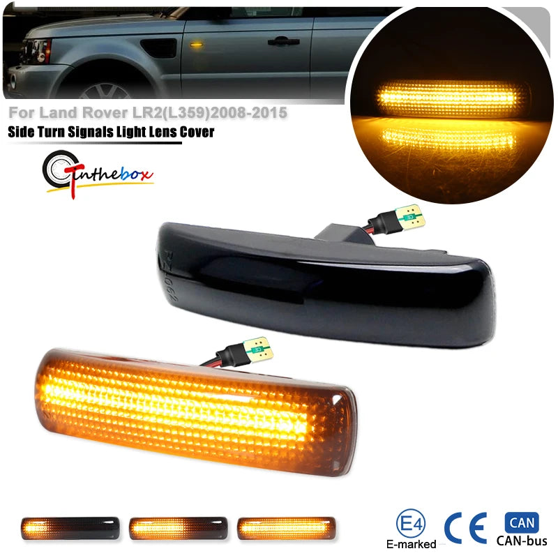 2Pcs LED Turn Signal Dynamic Side Marker Lamps Repeater Indicator Light For Land Rover Discovery 3 4 Rover Sport L320 Freeland 2