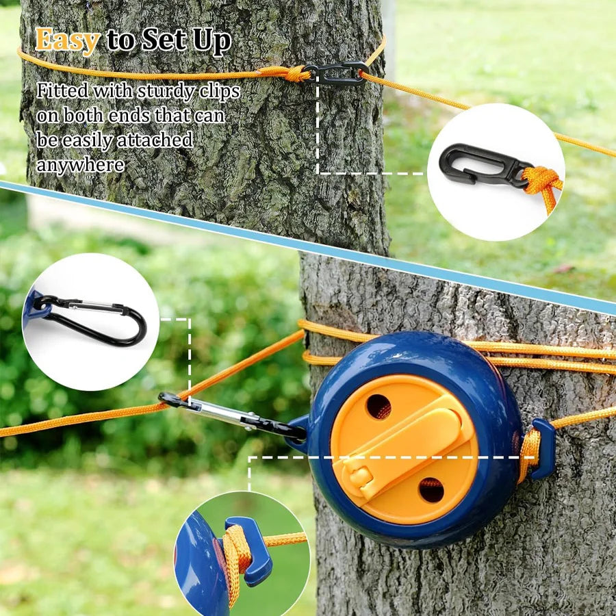 1PC Adjustable Portable Clothesline, Retractable Outdoor Travel Clothes Line for Camping, Hiking and Indoor Use