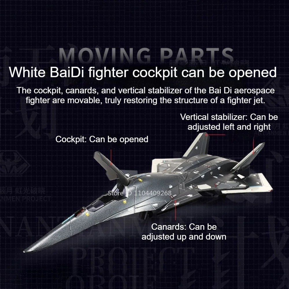 1:50 1:144 Scale Baidi Aerospace Fighter Toy Model Detachable Bracket Metal Body Aircraft Models Toys Living Room Ornaments