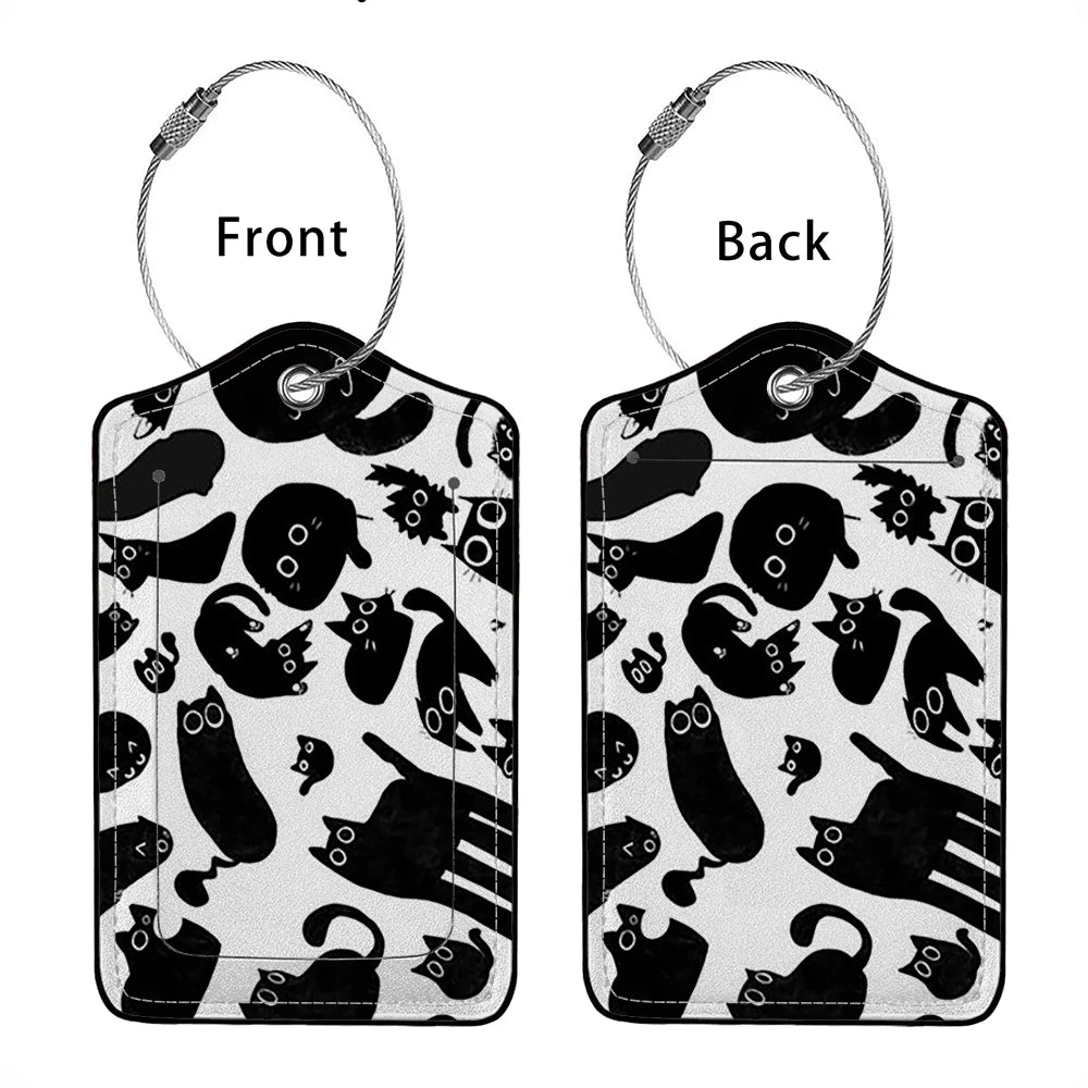 HOT SALE Cute animals Leather Business Luggage Tag Suitcase Address Label Luggage Boarding Case Label Name ID Address Clip