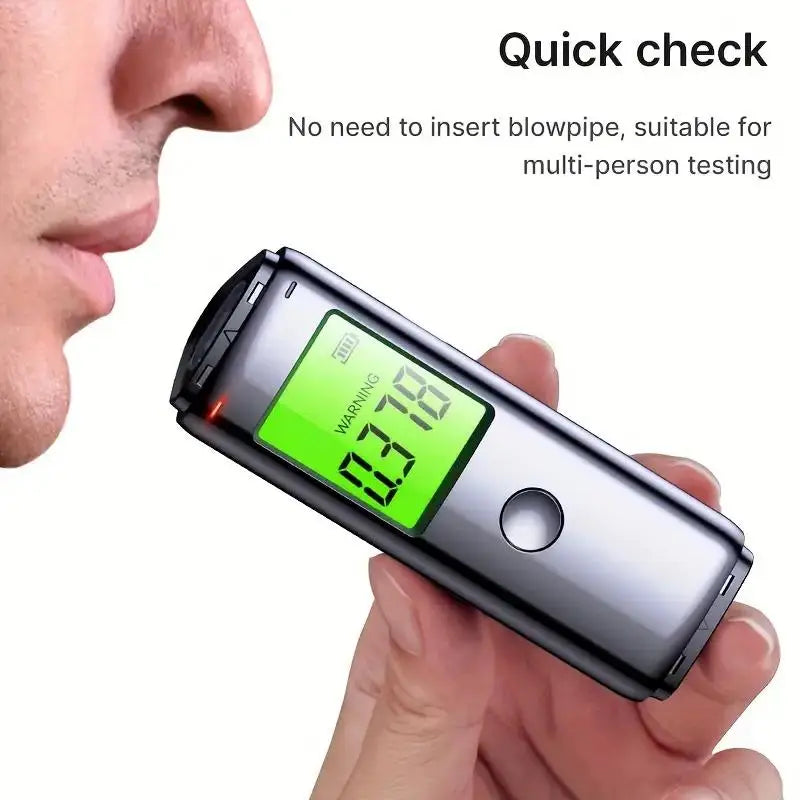 High Precision Alcohol Tester, Respiratory Analyzer with Two Detection Methods, Equipped with Blowpipe