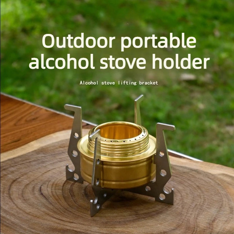 Detachable Stainless Steel Cross Stove Stand Split Type Alcohol Stove Base Bracket Outdoor Camping Accessories