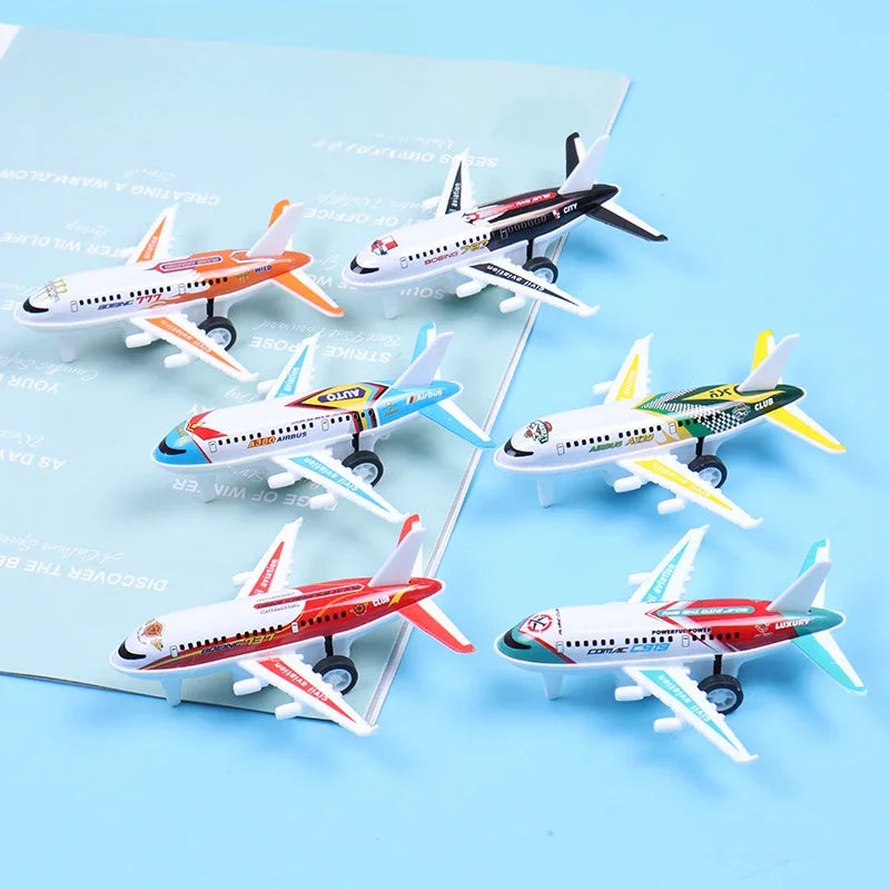 8pcs/set Mini Alloy Metal Airplane Model Plane Diecast Fighter Skipper Aircraft Toy for Boy Pull Back Vehicles Christmas Gifts