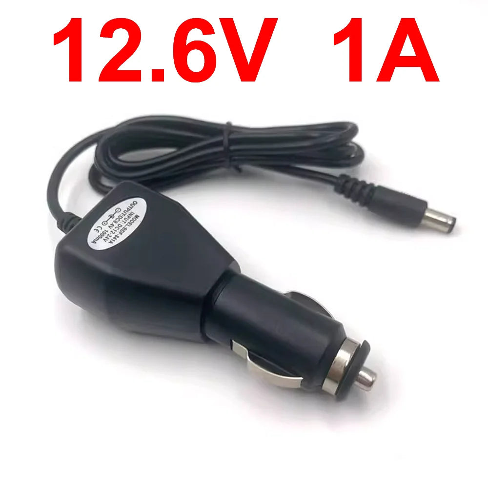 Car Charger DC 4.2V 8.4V 12.6V 16.8V 21V 1A 1000mA 18650 Li-ion LiPo Battery Smart Electric Wrench 12V-24V Power Cables