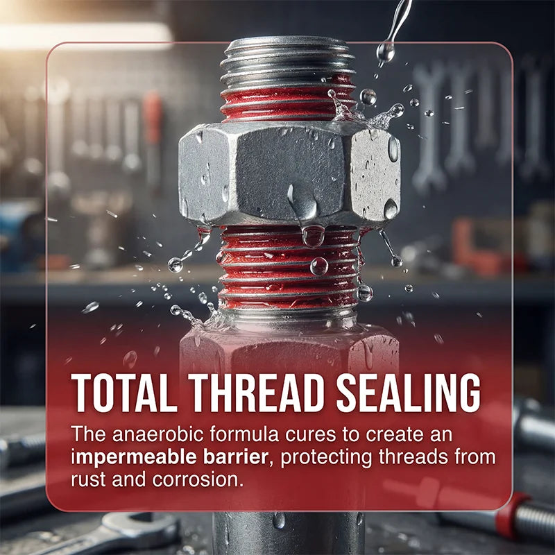50 g of Ultra-Resistant Red Threadlocker, Suitable for Metal Screws: Anti-Slip Sealing in Red, Anaerobic Adhesive, Anti-Slip Sealant for Screws