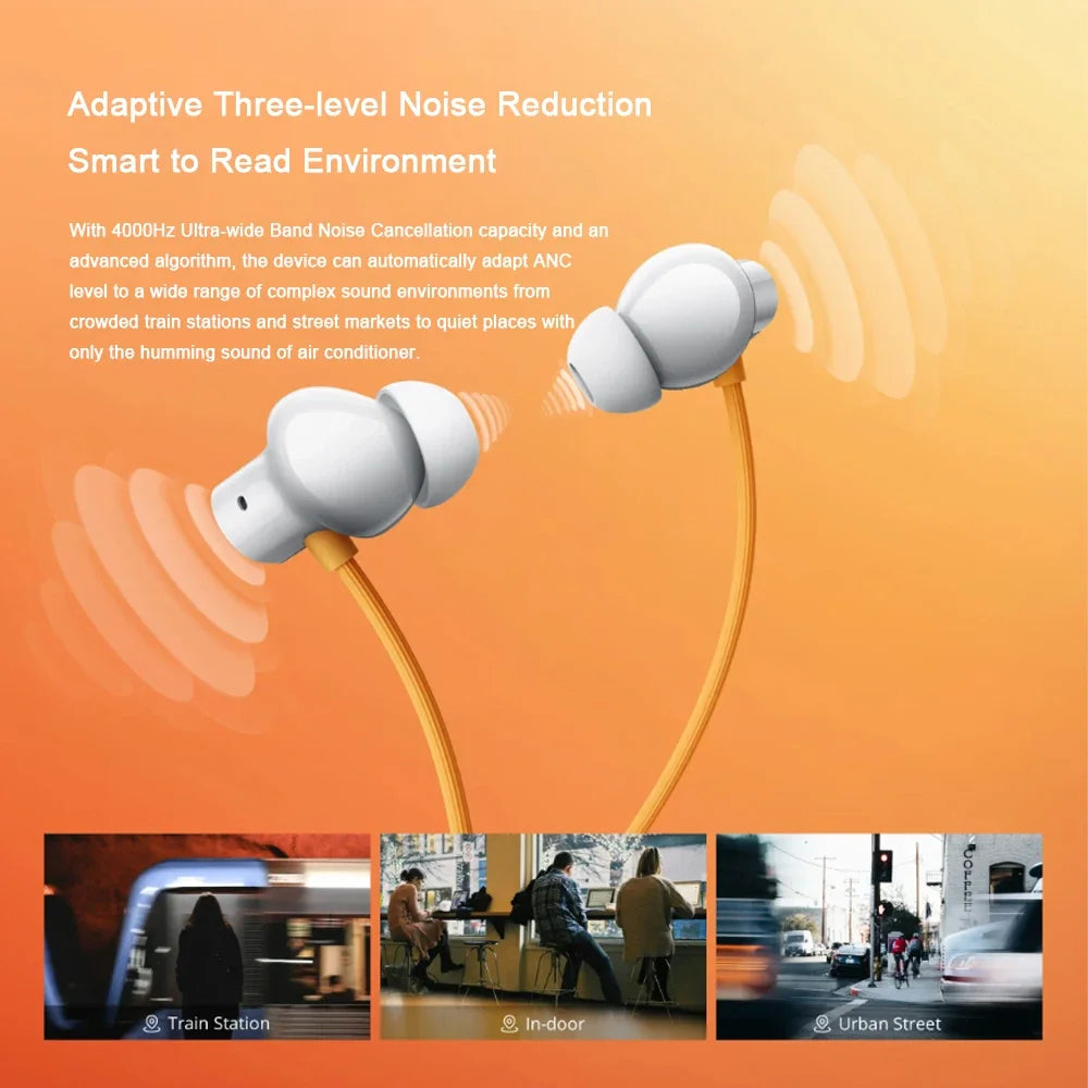New realme Buds Wireless 5 ANC 13.6mm Dynamic Bass Driver Bluetooth 5.4 50dB Hybrid Noise Cancellation Wireless Earphone