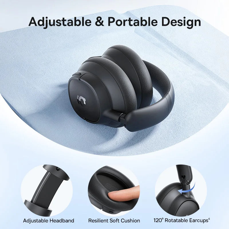 Baseus BH1/EH10 NC ANC Wireless Headphones 45dB Adaptive Hybrid Noise Cancelling Headsets Hi-Res LDAC Headphone Bluetooth 6.0