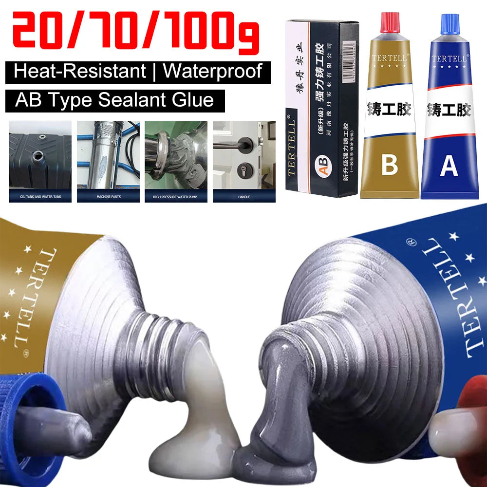 20/70/100g AB Type Glue Heat-Resistant Welding Casting Repair Glue Sticks Waterproof Roof Plastic Strong Adhesive Sealant Liquid
