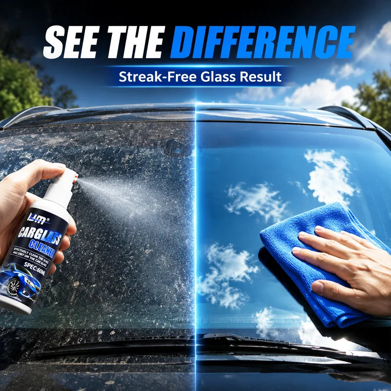 KJM Car Glass Cleaning Spray Windshield Heavy Stain Bug Scale Remover Deep Clean Foam Cleaner For Auto Rearview Mirror Window