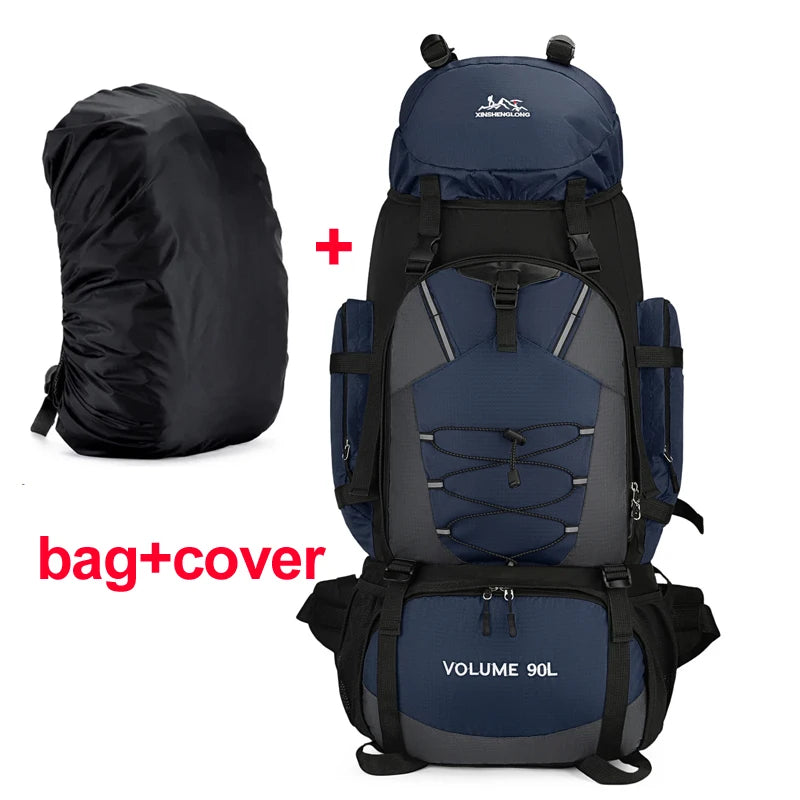 90L Hiking Camping Backpack Travel Daypack Waterproof Trekking Rucksack Large Outdoor Sports Bags for Men Climbing Touring Bag