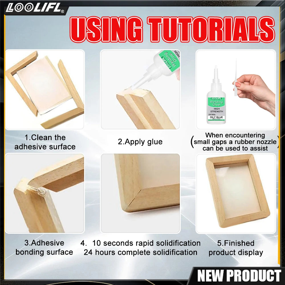Oily Welding Adhesive, Super Glue, Metal Adhesive, Acrylic Adhesive, Home & Garden Repair Tool, For Iron Aluminum Copper Stainless Steel Wood Plastic Glass Leather Rubber, High Strength Fast Setting.