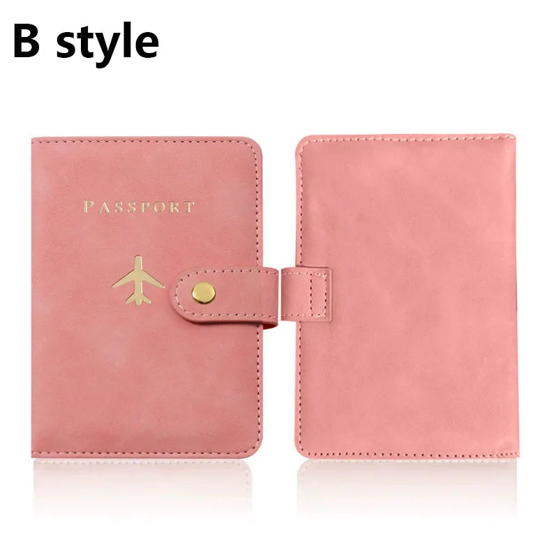 Leather Passport Holder Covers Case for Travel Essentials Credit Card Wallet Passport Book for Women/Men Buckle Passport Cover