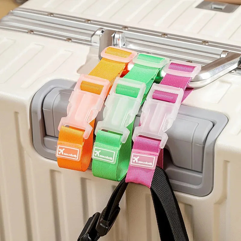 Adjustable Luggage Straps Nylon Luggage Accessories Hanging Buckle Straps Suitcase Bag Straps Belt Lock Hooks Travel