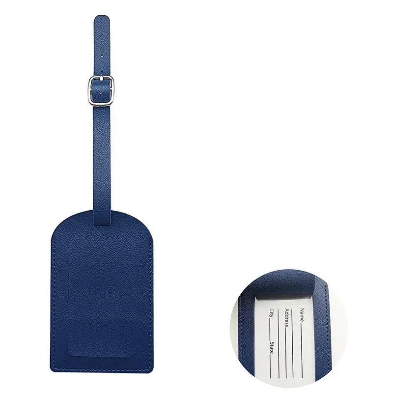 1PC PU Leather Luggage Tag Women Men Flight Holiday Travel Accessories Suitcase Tags Name ID Address Lable Bag Tags for Luggage