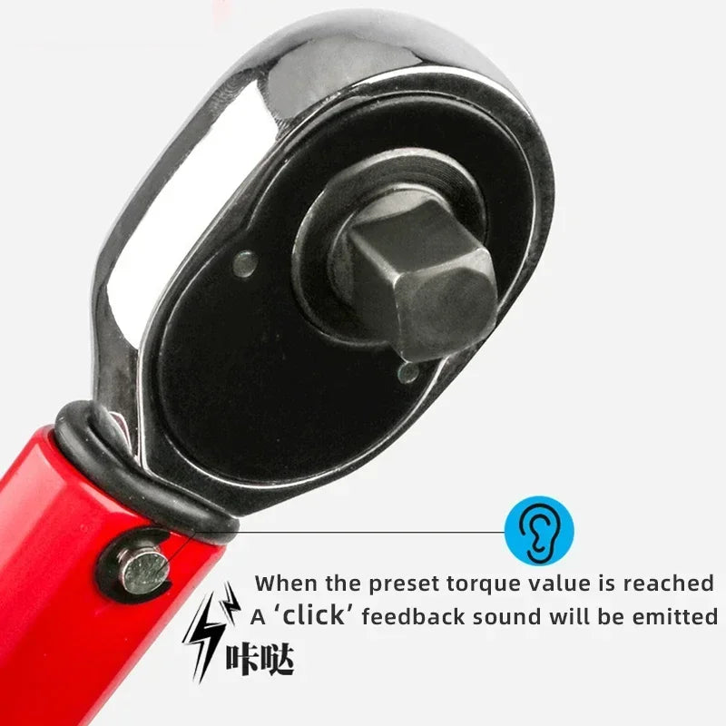 10-210/28-210N.m Torque Wrench 1/2” Precise Reversible Ratchet Torques Key Professional Bicycle Motorcycle Car Automotive Tool