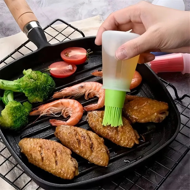 Silicone Oil Brush Bottle Detachable Brush Head   Barbecue Grill Oil Brush Kitchen Pastry Steak Baking Household Tools
