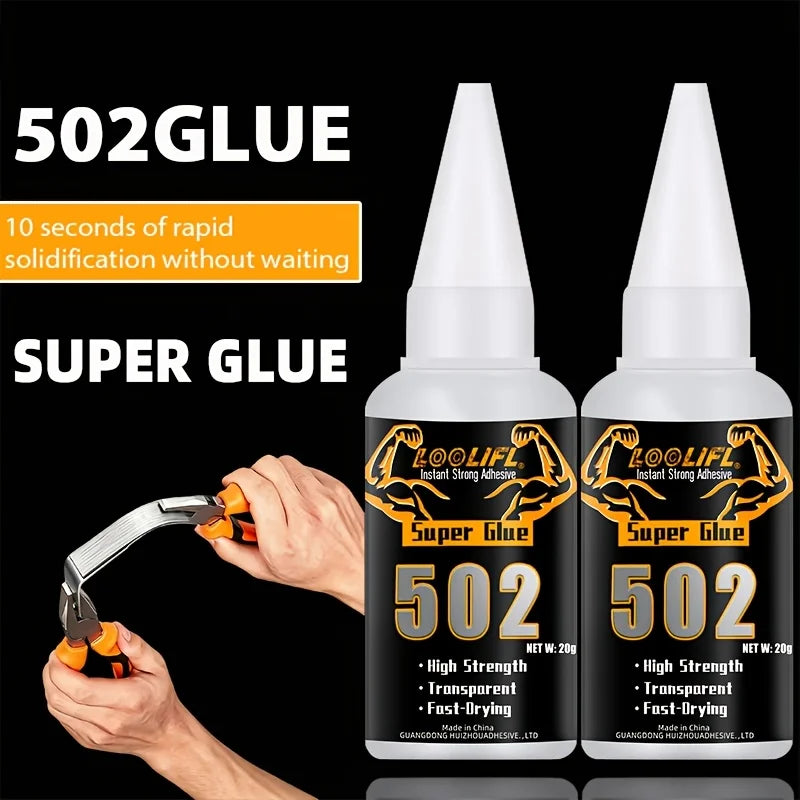 502 Metal Glue, Super Strong Shoe Glue, Strong Adhesive, Waterproof/Transparent/Emergency Repair, All-Purpose Glue for Bonding Metal/Plastic/Glass/Ceramic/Rubber/Wood//Pp/Abs/Pe Materials
