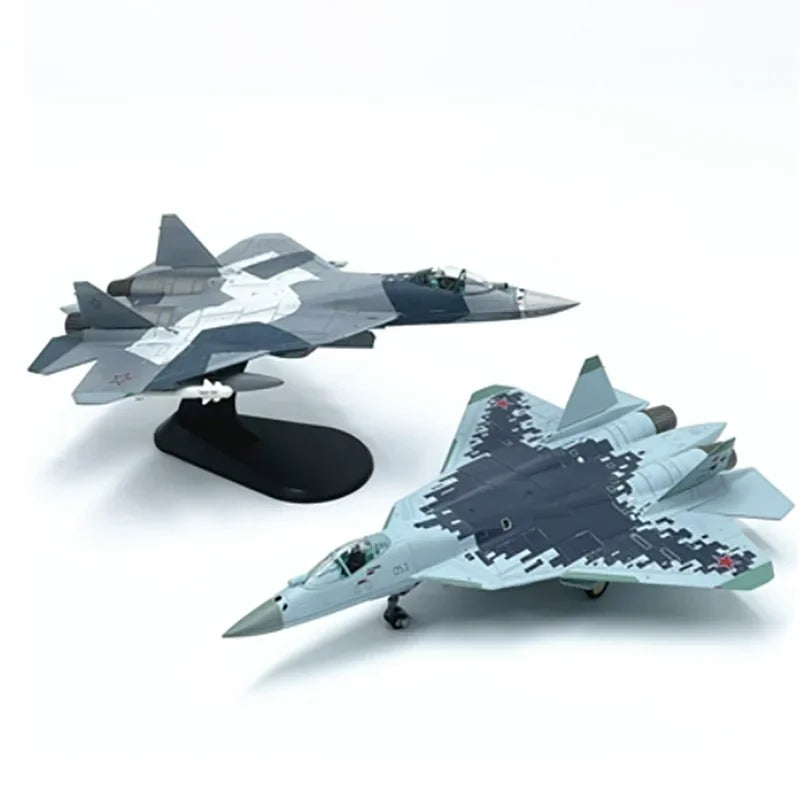 Diecast Metal Alloy 1/100 Scale Russian Su 57 SU57 Fighter Airplane Aircraft Replica Model Su-57 Plane Model Toy For Collection