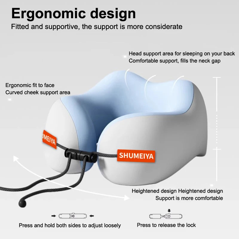 1Pc/Set Travel Memory Cotton U-shaped Pillow - Soft Washable Portable Neck Support for Airplane Spine Care & Travel Rest