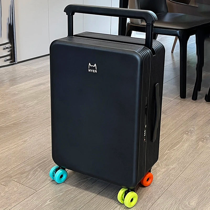 KLQDZMS 20"ABS + PC Suitcase Large-capacity Trolley Case Women Boarding Box Men's Password Box with Wheels Rolling Luggage