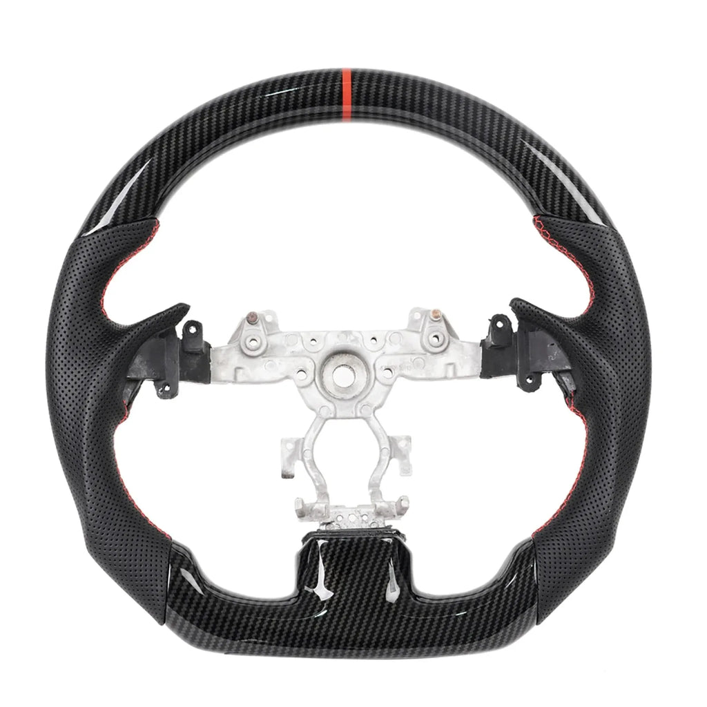Hydro Dip Carbon Fiber Steering Wheel Red Stitching Center Line For INFINITI G25 G35 G37 QX50 Q60 2009-2013 Car Accessories