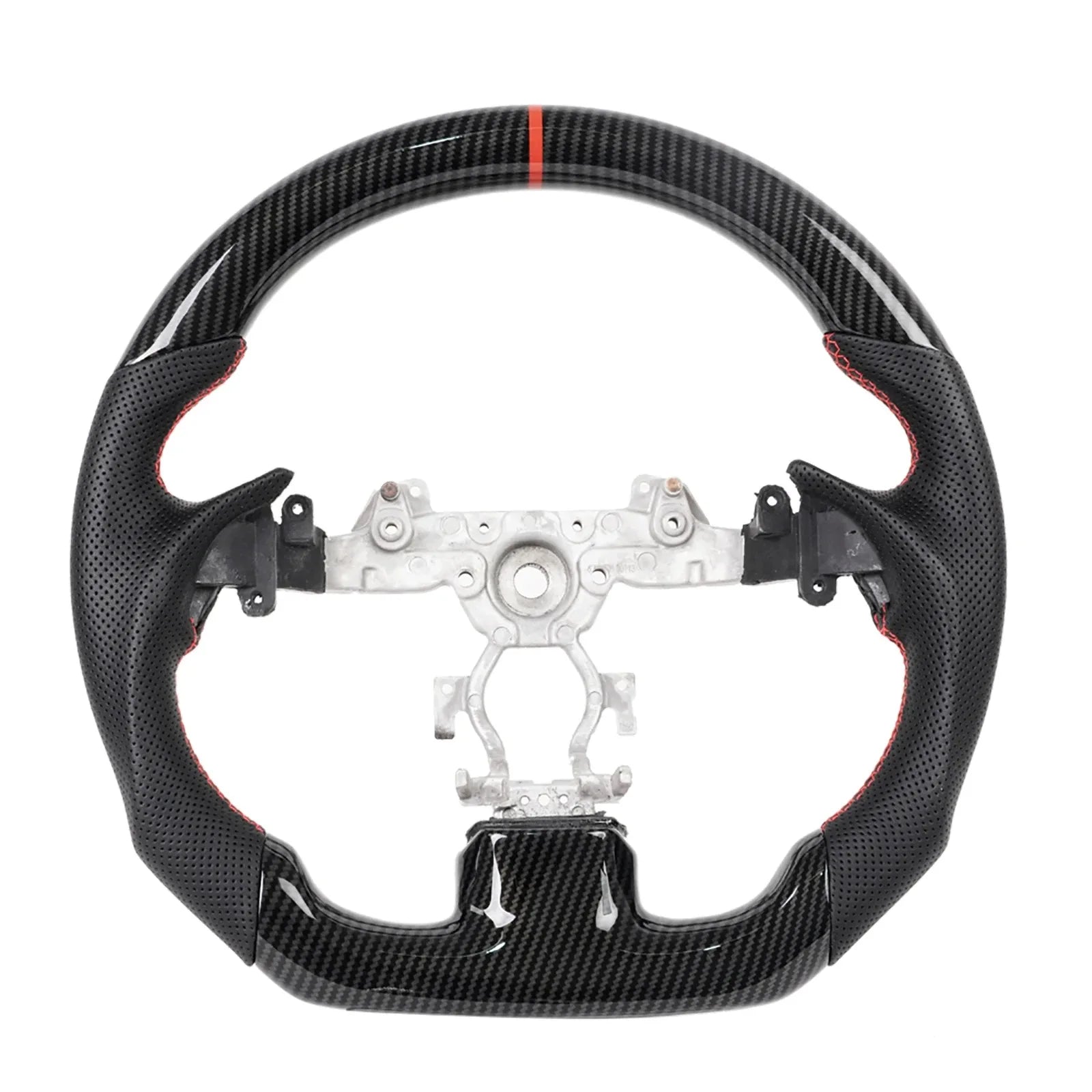 Hydro Dip Carbon Fiber Steering Wheel Red Stitching Center Line For INFINITI G25 G35 G37 QX50 Q60 2009-2013 Car Accessories