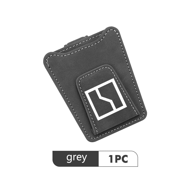 Suede Car Logo Sun Visor Glasses Clip Ticket Card Storage Clamp For Zeekr 001 EV 2021-2023 009 X 2021 2022 2023 Krypton