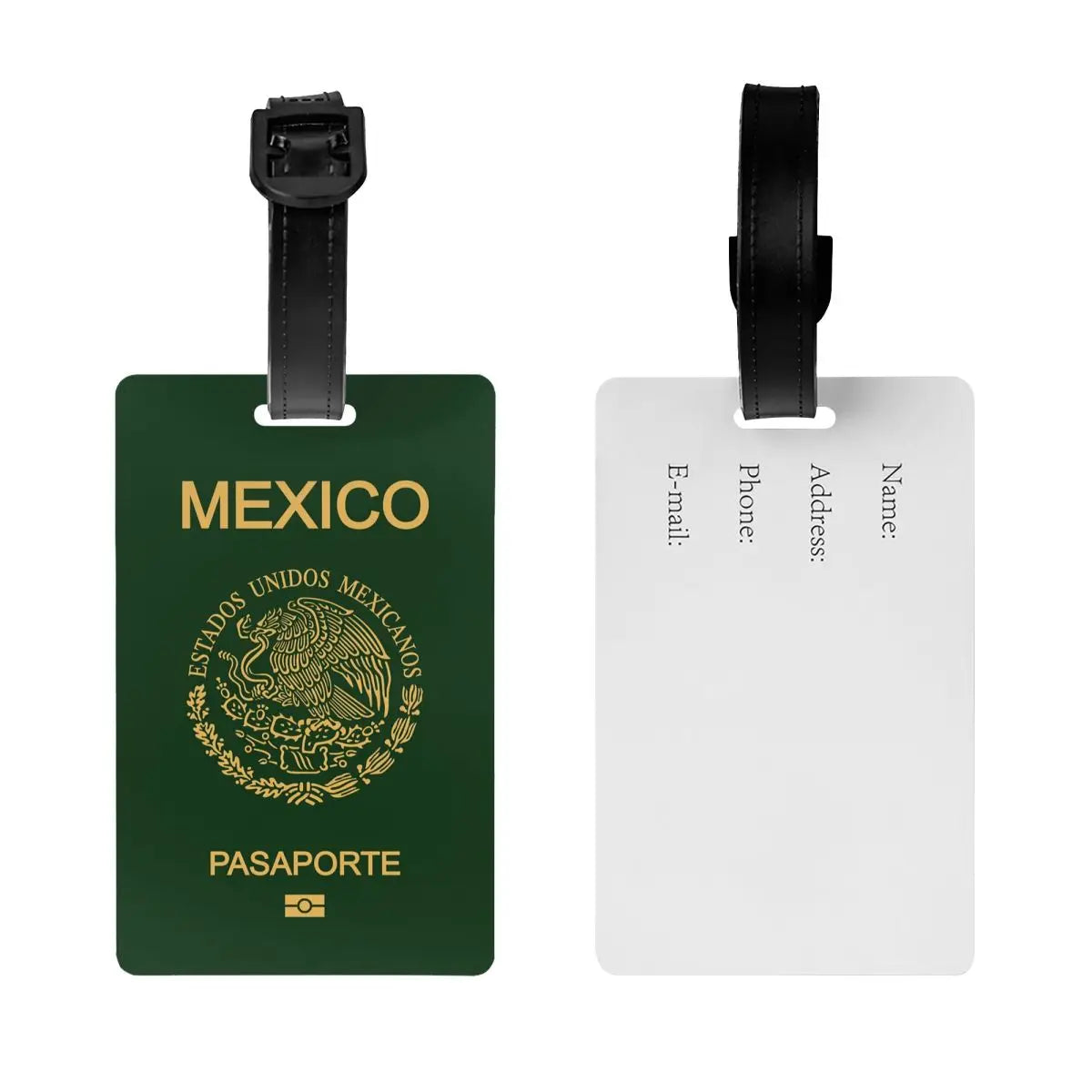 Custom Mexico Passport Luggage Tag With Name Card Privacy Cover ID Label for Travel Bag Suitcase