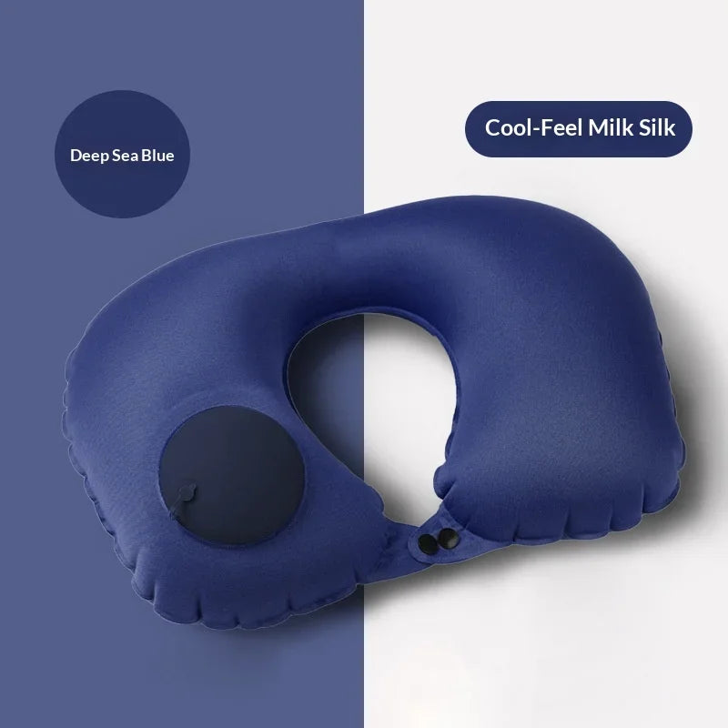 Travel Compression Inflatable Pillow Square Pillow Outdoor Portable Foldable Cushion Waist Support Inflatable U-shaped Pillow
