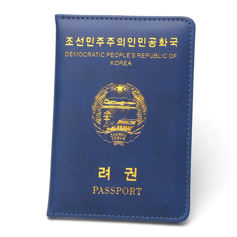 Democratic People's Republic of Korea Pu Leather Passport Cover Women Men Passport Holder Travel Passport Case for DPRK