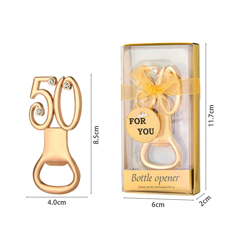 30/40/50/60/70/80 Number Shape Bottle Opener For Birthday Party Wedding Anniversary Souvenir Gift Kitchen Gadget