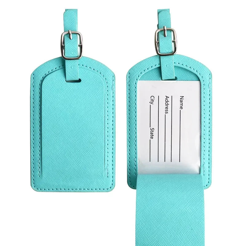 Leather Luggage Tag Baggage Boarding Bag Tag Suitcase Tag Luggage Bag Tags Name ID Address Label Luggage Tags Travel Accessories