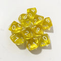 50PCS/lots Colorful Transparent D10 (0-9) Dice For DND Desktop Board Games 10 Sided Dices