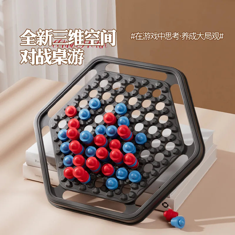 Parent-Child Interactive Board Game, 3D Four-In-A-Row Black and White Desktop Game, Five-In-A-Row, Parent-Child Game, Black and White Chess, Cute Chicken Balance Seesaw, Focus and Balance Training, Parent-Child Interactive Ch