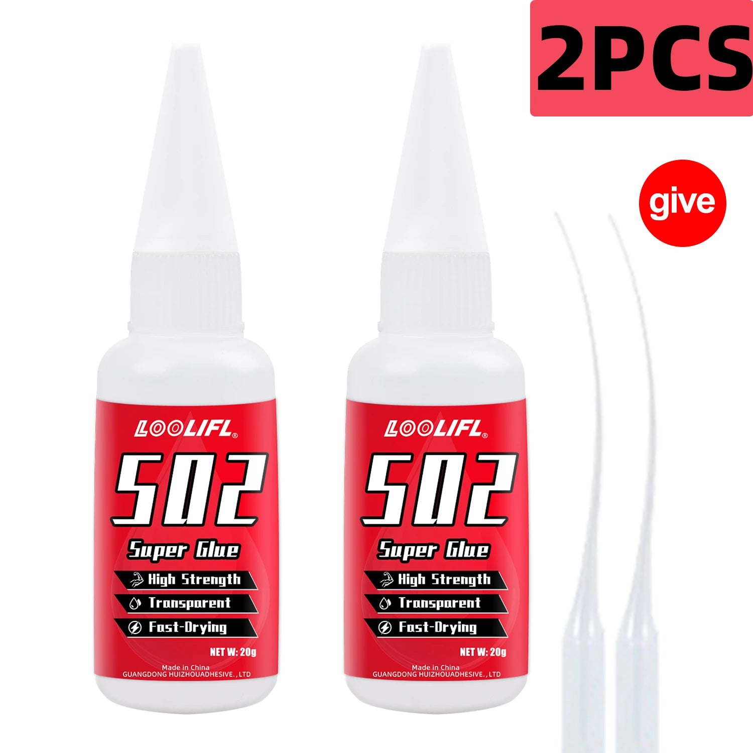 LOOLIFL502 Super GlueInstantQuick-dryingCyanoacrylate Adhesive Leather Rubber Wood Metal Strong Bond Liquid Glue Tool,Stationery