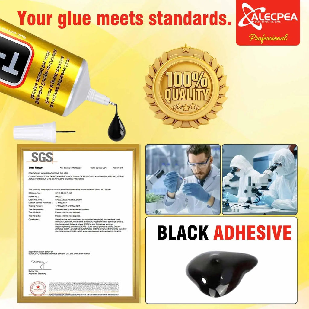 Upgraded T-7000 Black Adhesive for Precision Repairs - T-7000 High-Performance Waterproof Adhesive for Cell Phones, Jewelry, and Crafts