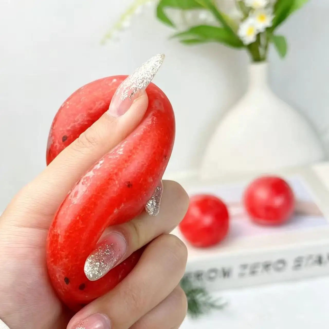 Squishy Handmade Watermelon Slush Toy Soft, Slow-Rebound Stress Relief Squeezy Toy Realistic Fruit Model Adult Gift