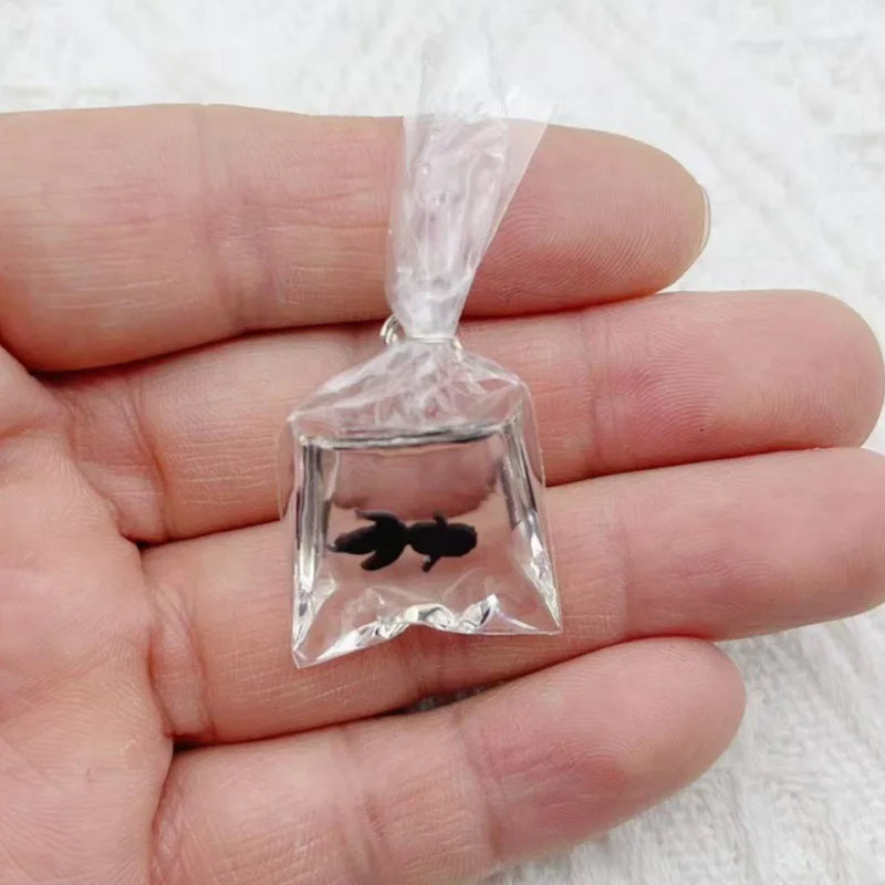10pcs simulation transparent water bag small fish goldfish carp DIY jewelry accessories keychain pendant earrings accessories
