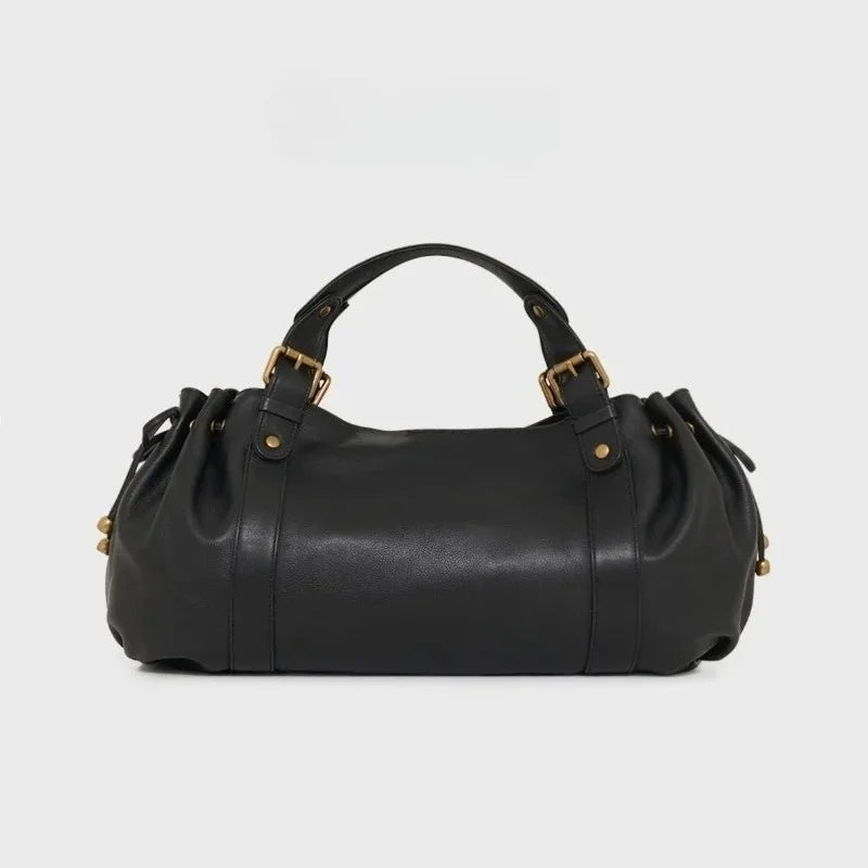 Sac à main à bandoulière Simple pour femmes, sac Boston élégant et polyvalent, sac de travail intérieur en Polyester doux