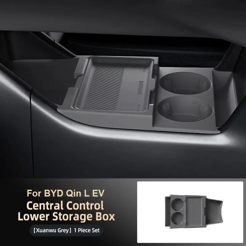 Car Storage Box For BYD Qin L EV 2025 Car Styling Under Layer Central Control Organize Armrest Box Silicone Storage Accessories