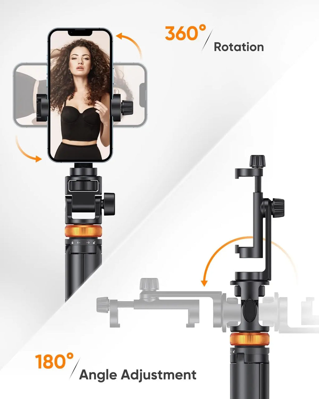 1.49m Phone Tripod for IPhone & Selfie Stick Tripod with Remote Extendable Phone Tripod Stand Compatible with IPhone/Androi