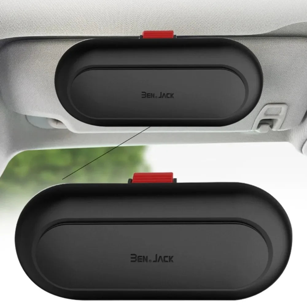2024 Fashion Car Glasses Case Sunglasses Frame Multi-function Car Interior Sun Visor Storage Card Holder with Snap Clip Design