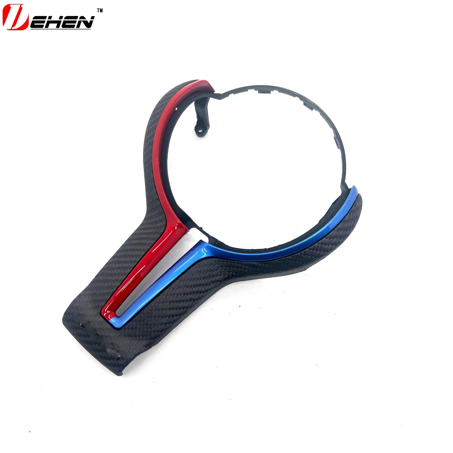 For BMW F20 F22 F30 F31 F32 F33 F36 F10 F06 F12 F13 F15 F16 M-Sport Replacement Style ABS+Carbon Fiber Steering Wheel Trim