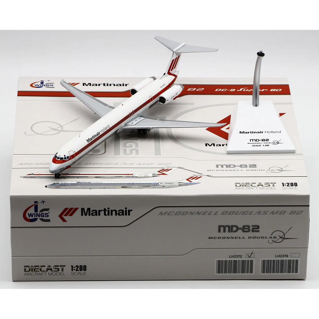 LH2372 Alloy Collectible Plane Gift JC Wings 1:200 Martinair MCDONNELL DOUGLAS MD-82 Diecast Aircraft Jet Model PH-MCD