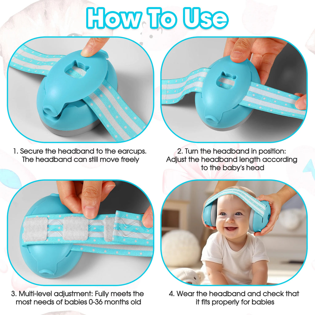 Baby Ear Protection for Babies and Toddlers Noise Reduction Earmuffs Baby Headphones Against Hearing Damage Improves Sleep